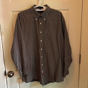 Tommy Hilfiger Black and White Plaid Shirt
